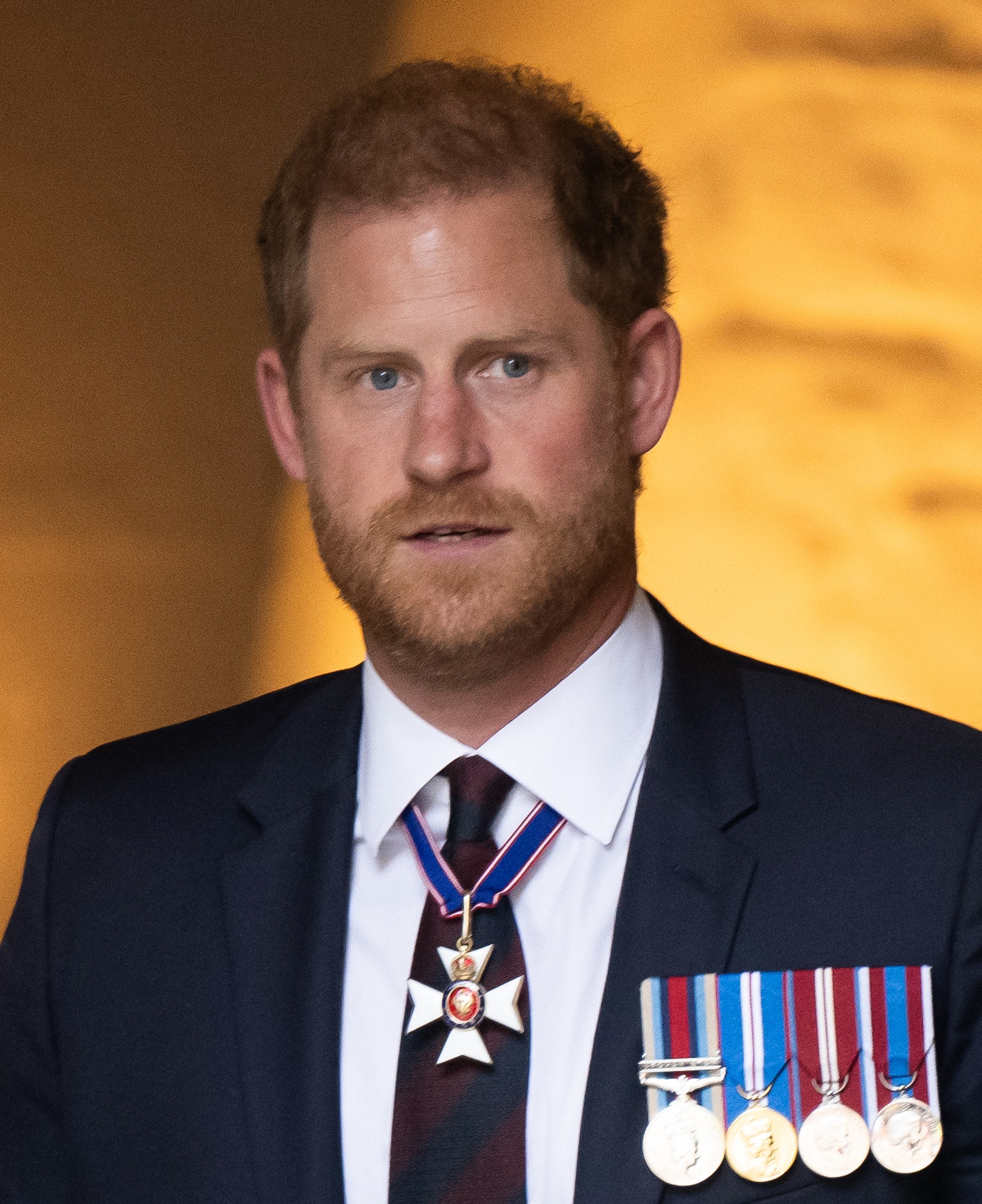 На изображении может находиться принц Гарри, герцог Сассекский, аксессуары для официальной одежды, галстук, логотип, символ, взрослый и человек